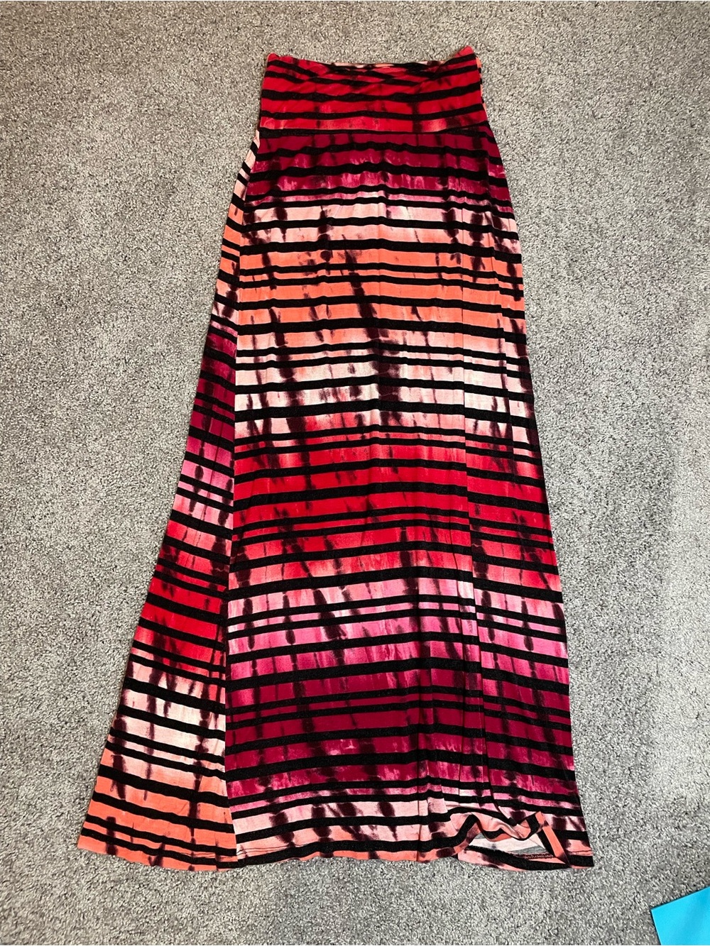 Wet Seal Striped Maxi Skirt in Red, Pink and Coral